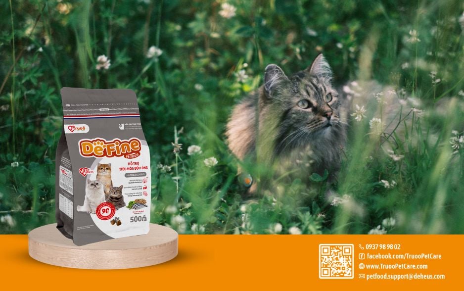 DeFine - ti&ecirc;u ho&aacute; b&uacute;i l&ocirc;ng gi&uacute;p m&egrave;o hạn chế &oacute;i ra b&uacute;i l&ocirc;ng